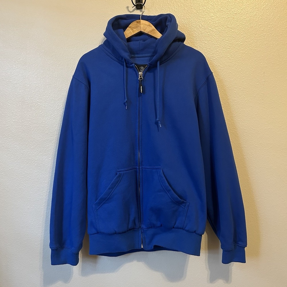 Refrigiwear Blue Hoodie Jacket Full Zip Size XL